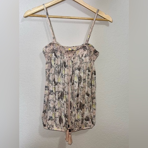 Free People Washed Sun Floral Smocked Tube Top Size XS - Picture 3 of 9